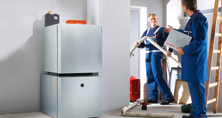 Installationsvorschlag: Niedertemperatur-Gas-Heizkessel Vitogas 200-F
